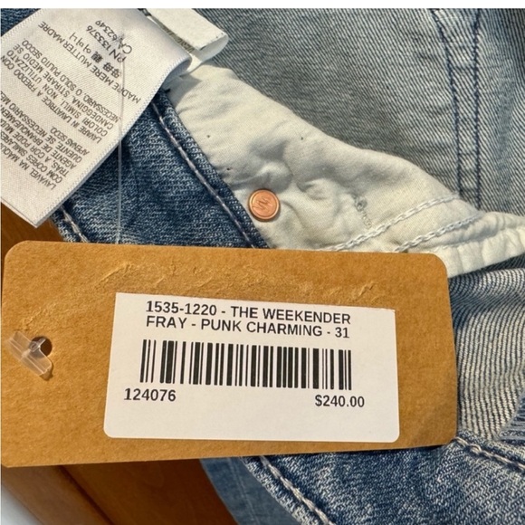 NWT MOTHER DENIM The Weekender Fray, Punk Charming Wash, Sz 31 - Picture 8 of 9